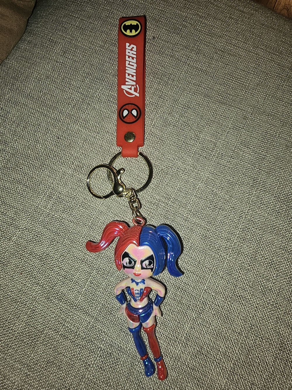 Avengers Red Strap Harley Quinn Keychain